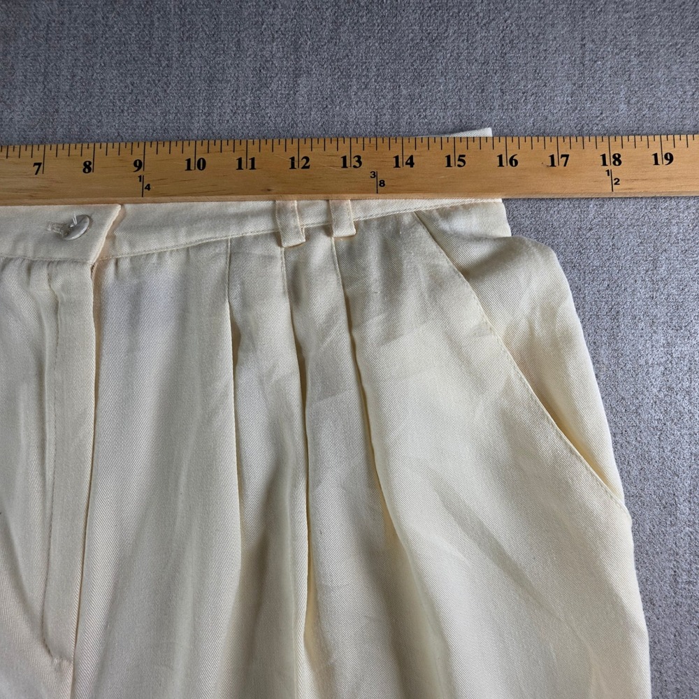 Worthington Pleated Trousers Women 16 Tall Cream Vintage High Waist Tapered Leg - Picture 5 of 16